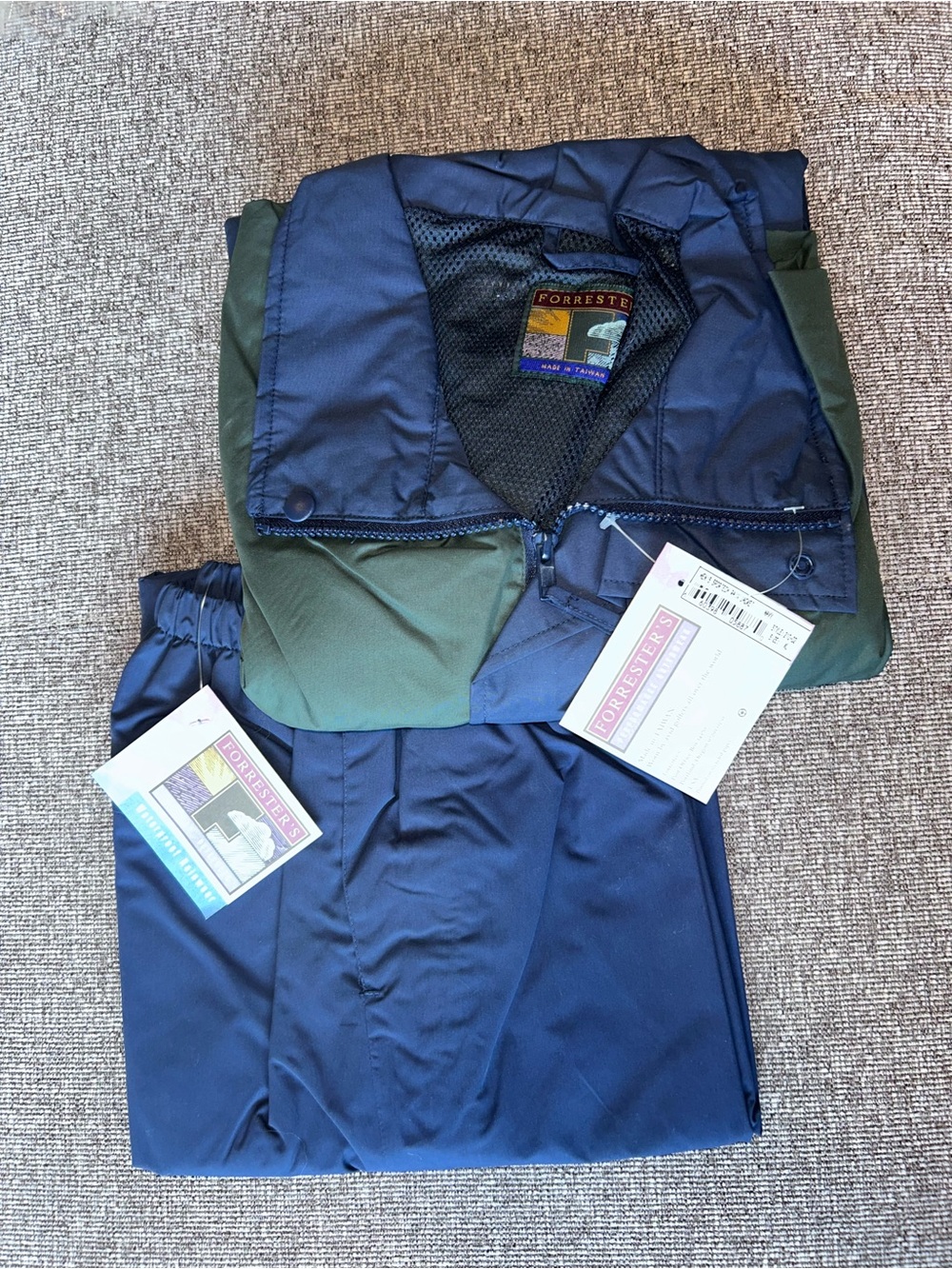NEW vintage Forrester’s Sportech rain pants & jacket XL golfing coaching